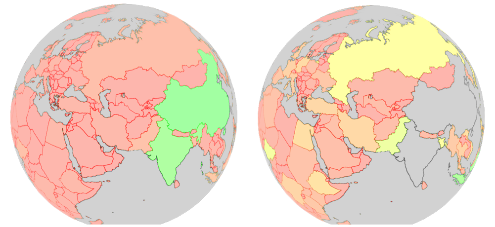 Living Globe when using the filtering feature with data normalization